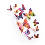 3D double butterflies with magnet, house or event decorations, set of 12 pieces, colorful color, A27